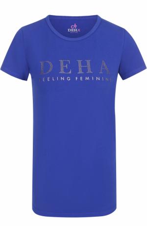 Спортивная футболка с контрастной отделкой Deha. Цвет: синий