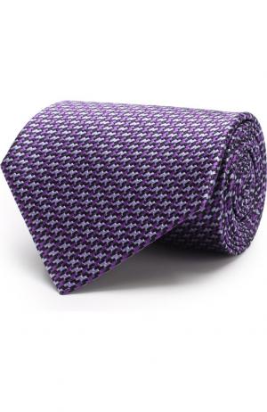 Шелковый галстук с узором Ermenegildo Zegna. Цвет: фиолетовый