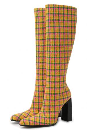 Текстильные сапоги Round на устойчивом каблуке Balenciaga. Цвет: желтый