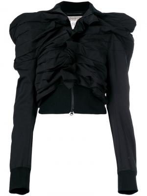 Жакет с объемными плечами и складками Yohji Yamamoto. Цвет: чёрный