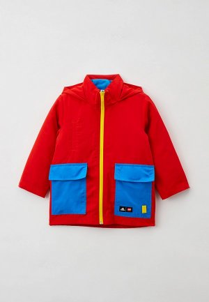 Куртка утепленная adidas. Цвет: красный