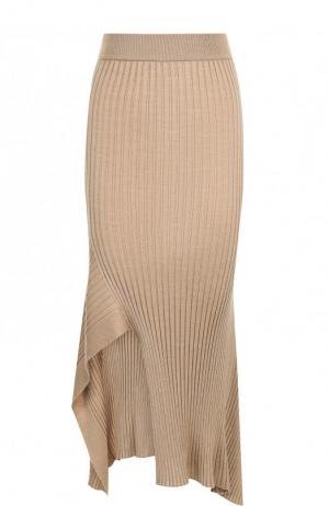 Однотонная юбка-миди асимметричного кроя Stella McCartney. Цвет: бежевый