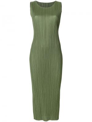 Плиссированное платье Pleats Please By Issey Miyake. Цвет: зелёный