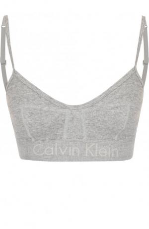 Хлопковый бюстгальтер с логотипом бренда Calvin Klein Underwear. Цвет: серый