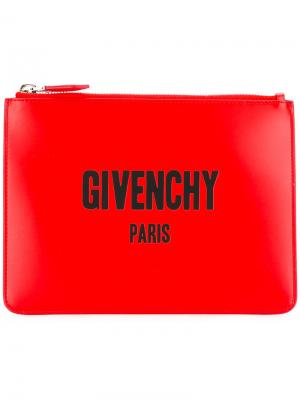 Клатч  Paris Givenchy. Цвет: красный