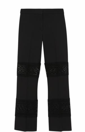 Укороченные брюки с кружевными вставками Alexander McQueen. Цвет: черный