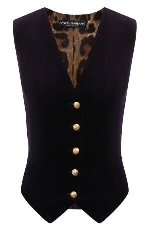 Приталенный жилет с V-образным вырезом Dolce & Gabbana. Цвет: фиолетовый
