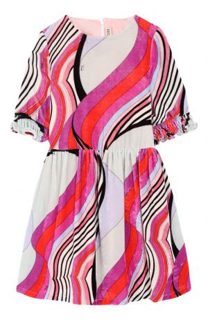 Платье из смеси вискозы и шелка Emilio Pucci. Цвет: розовый