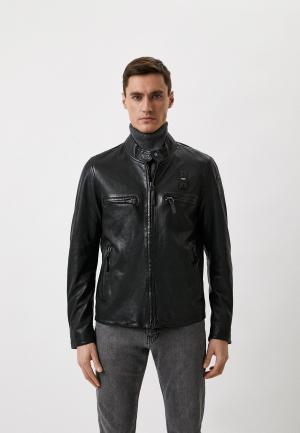 Куртка кожаная Blauer USA. Цвет: черный