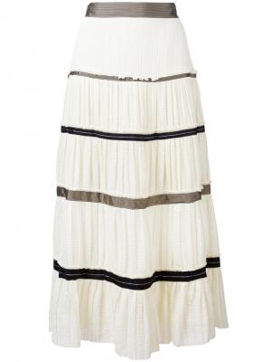 Плиссированная юбка макси Etro. Цвет: белый