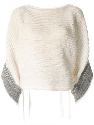 Укороченный свитер в стиле оверсайз 3.1 Phillip Lim. Цвет: белый