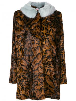 Куртка с леопардовым принтом Shrimps. Цвет: коричневый