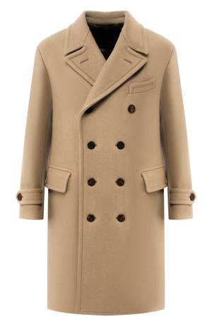 Двубортное пальто прямого кроя Tom Ford. Цвет: бежевый