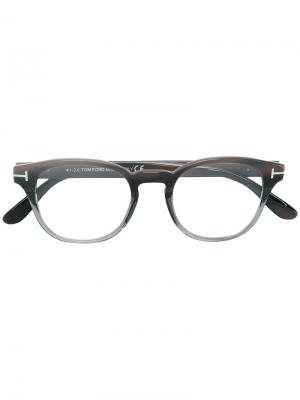 Квадратные очки Tom Ford Eyewear. Цвет: коричневый