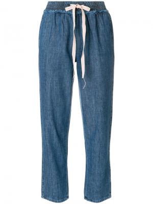 Cropped drawstring jeans Semicouture. Цвет: синий