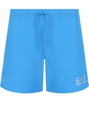 Плавки-шорты с карманами Emporio Armani. Цвет: голубой