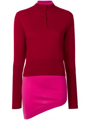 Многослойный свитер с высоким горлом JW Anderson. Цвет: красный