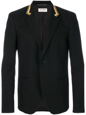 Пиджак с вышивкой на воротнике Saint Laurent. Цвет: чёрный