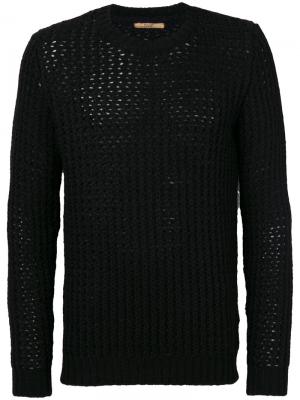 Текстурный вязаный свитер Nuur. Цвет: чёрный