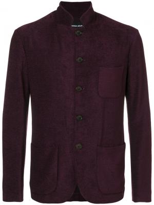 Пиджак с воротником-стойкой Giorgio Armani. Цвет: розовый и фиолетовый