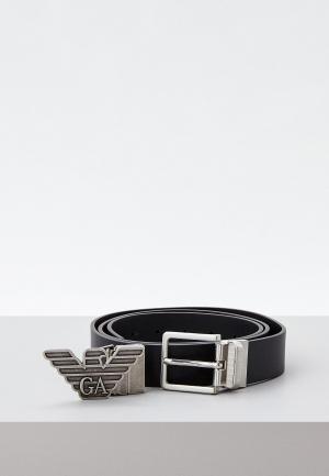 Ремень и сменная пряжка Emporio Armani. Цвет: черный