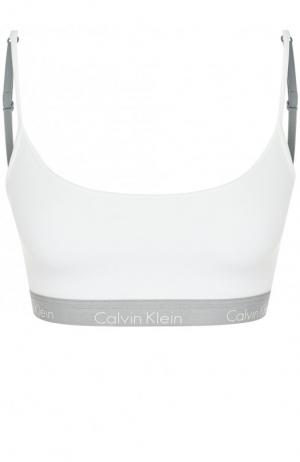 Хлопковый бюстгальтер с логотипом бренда Calvin Klein Underwear. Цвет: белый