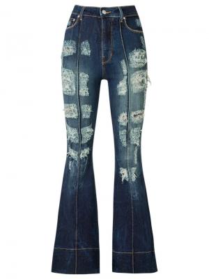 Расклешенные джинсы с высокой талией Amapô. Цвет: синий