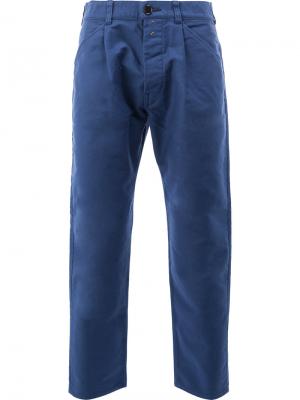 Укороченные зауженные брюки Ganryu Comme Des Garcons. Цвет: синий