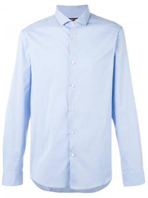 Рубашка с закругленным подолом Michael Kors Collection. Цвет: синий