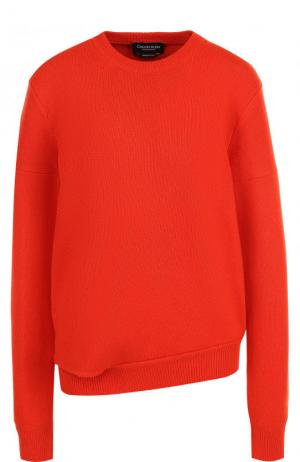 Однотонный кашемировый пуловер с круглым вырезом CALVIN KLEIN 205W39NYC. Цвет: красный