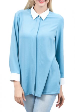 Блузка ODEKS-STYLE. Цвет: голубой