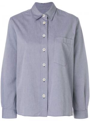 Рубашка с нагрудным карманом Margaret Howell. Цвет: синий