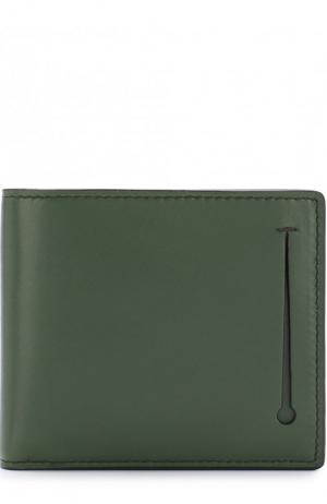 Кожаное портмоне с отделениями для кредитных карт Ermenegildo Zegna. Цвет: зеленый
