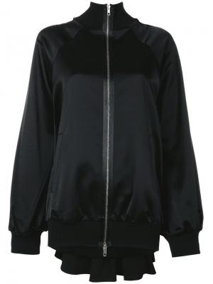 Сатиновая куртка-бомбер со складками Maison Margiela. Цвет: чёрный