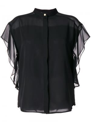 Рубашка с прозрачными рукавами DKNY. Цвет: чёрный