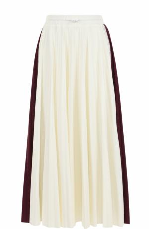 Плиссированная юбка-миди с эластичным поясом Valentino. Цвет: белый