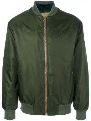 Куртка-бомбер с меховой подкладкой Mr & Mrs Italy. Цвет: зелёный
