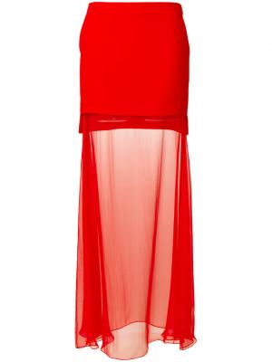 Юбка мини с прозрачным слоем Givenchy. Цвет: красный