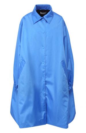 Однотонное пальто свободного кроя Balenciaga. Цвет: синий