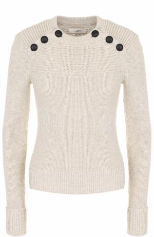 Приталенный пуловер с круглым вырезом Isabel Marant Etoile. Цвет: светло-бежевый