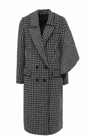 Двубортное пальто асимметричного кроя Burberry. Цвет: черно-белый