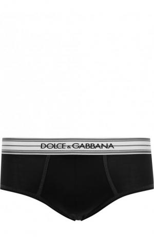 Шелковые хипсы с широкой резинкой Dolce & Gabbana. Цвет: черный