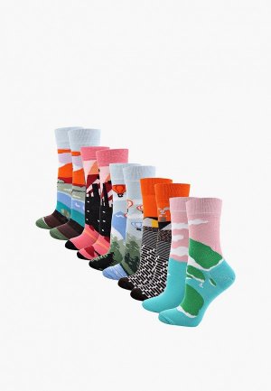 Носки 5 пар bb socks. Цвет: разноцветный