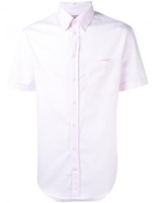 Классическая рубашка с короткими рукавами Armani Collezioni. Цвет: розовый и фиолетовый