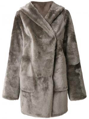 Пальто с капюшоном Sylvie Schimmel. Цвет: серый