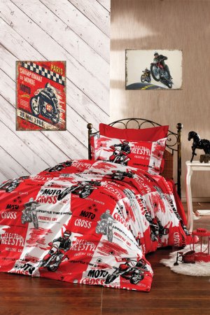 Single quilt cover set ENLORA HOME. Цвет: red