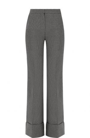 Расклешенные брюки из смеси шерсти и хлопка с отворотами Stella McCartney. Цвет: черный
