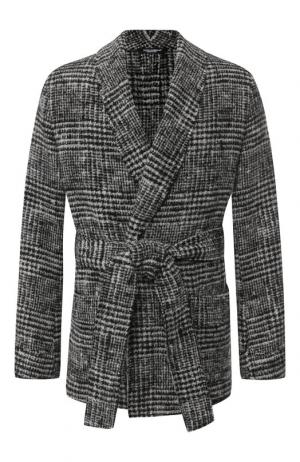Однобортный пиджак из шерсти с поясом Dolce & Gabbana. Цвет: серый