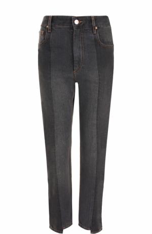 Укороченные джинсы прямого кроя с потертостями Isabel Marant Etoile. Цвет: серый