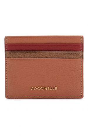 Кожаный футляр для кредитных карт Coccinelle. Цвет: светло-коричневый